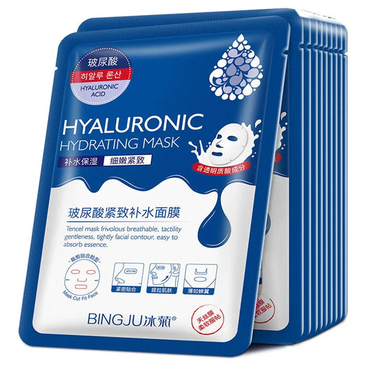 10 packs Hyaluronic Acid Hydrating Sheet Masks for Face